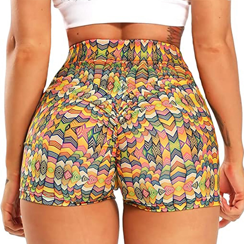 Printed Scrunch Booty Shorts